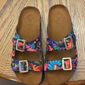 Brand new never worn inkkas sandals beautiful colors slide and go. Vegan